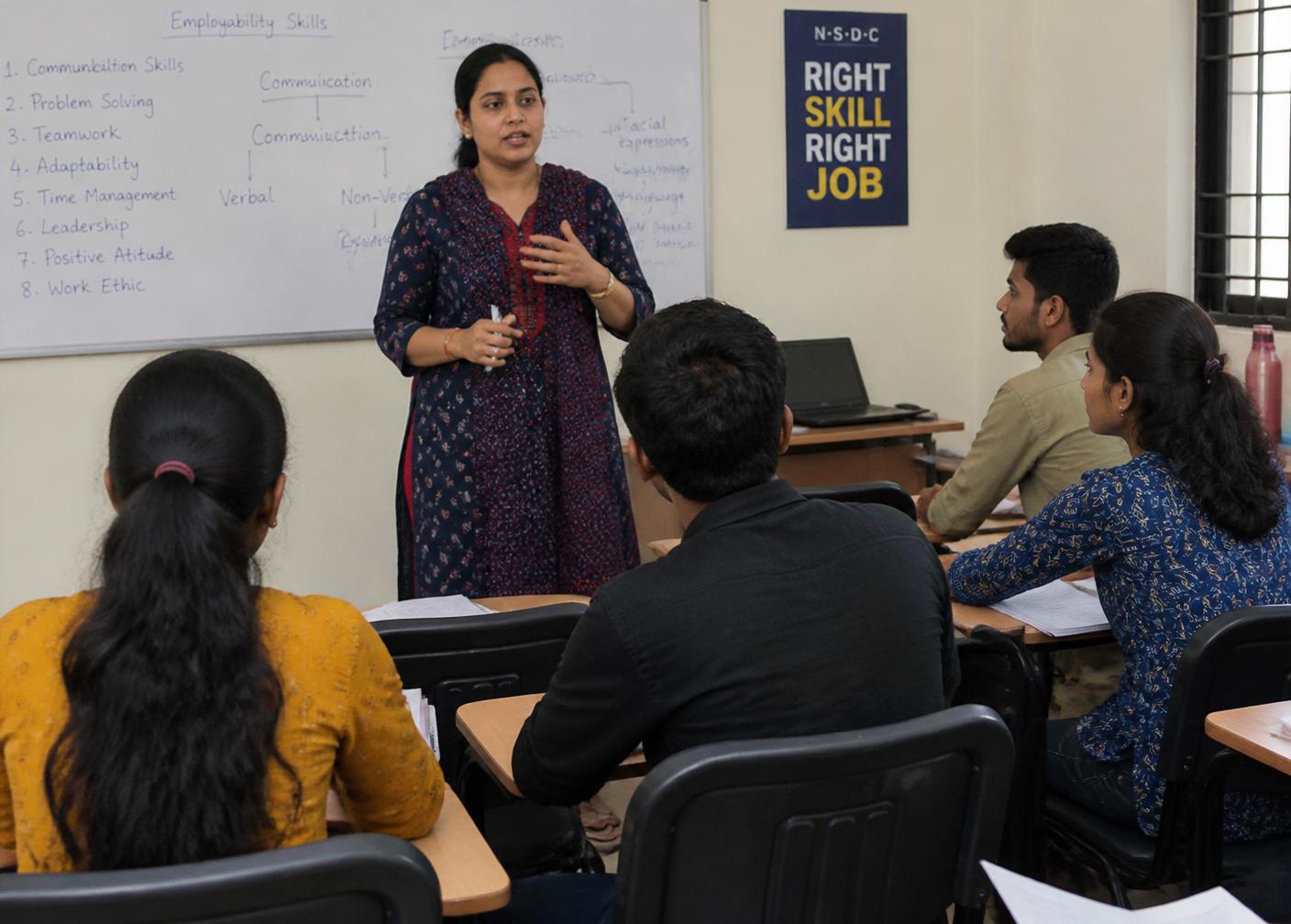 Instructor teaching employability skills